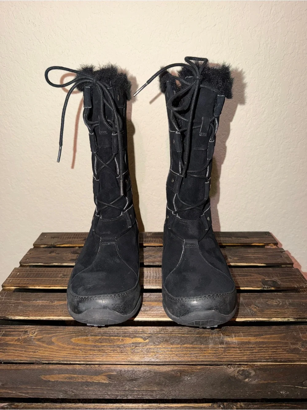 The North Face Black Faux-Fur Lined Winter Boots